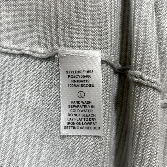 NWOT, Cyrus, Elegant Long Open-Front Cardigan, Large, Gray - Picture 6 of 8